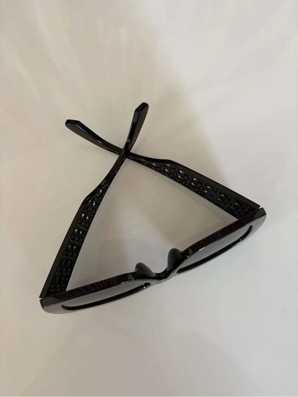 DIOR STYLE Black Oversized Square Sunglasses RETRO pattern